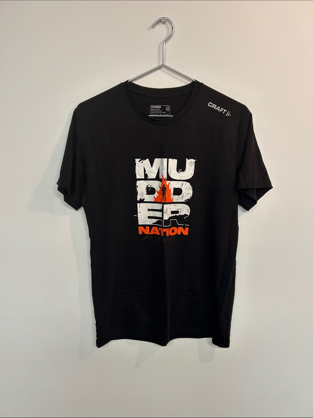 Craft Black Men's "Mudder Nation" Graphic Tee with White and Orange Print